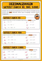 Vorschau - Poster - DEZIMALZAHLEN: GETEILT DURCH 10, 100, 1000 - Merkblatt + Poster - Seite 3