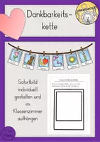 Vorschau - Mal- und Bastelvorlagen - Dankbarkeitskette Erntedank Danken - Deckblatt