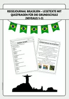Vorschau - Arbeitsblätter - Brasilien - Lesetexte mit passendem Quiz - Deckblatt