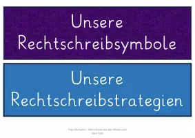 Vorschau - Poster - Rechtschreibsymbole/Rechtschreibstrategien nach FRESCH (Flex und Flora) - Seite 1