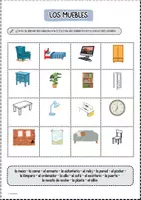 Vorschau - Arbeitsblätter - En el piso/Los muebles - Wortschatz “Wohnung" (Spanisch) - Seite 1
