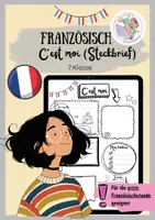 Vorschau - Stundenentwürfe - 📄 Allererste Französischstunde |Erste Stunde Französisch | C’est moi - Kreativer Steckbrief für den Französisch-Anfangsunterricht Vorstellungsrunde 🇫🇷7.Klasse | Kennenlernen/sich vorstellen - Deckblatt