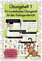 Vorschau - Arbeitsblätter - Übungsheft 1 - Ein kunterbuntes Übungsheft für den Anfangsunterricht, ideal geeignet für Zuhause & #homeschooling - Deckblatt