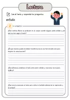 Vista previa - Hojas de trabajo - Comprensión lectora – enfado + soluciones - página 3