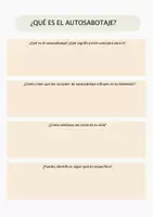 Vista previa - Unidades / Secuencias / Situaciones de Aprendizaje - Hojas de trabajo de Autosabotaje - página 1