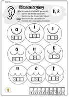Vorschau - Arbeitsblätter - Buchstabeneinführung K - Buchstabe K - Hörspaziergang K mit Differenzierung - Seite 2