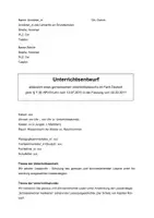 Vorschau - Stundenentwürfe - Unterrichtsentwurf Lesespur Klasse 3/4 - Deckblatt