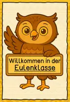 Vorschau - Bildkarten - Willkommensschild Eule Eulenklasse - Seite 2