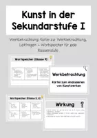 Vorschau - Merkblätter - Kunst Sekundarstufe I - Kartei zur Werkbetrachtung, Leitfragen und Wortspeicher für jede Klassenstufe - Deckblatt