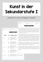 Vorschau - Arbeitsblätter - Kunst Sekundarstufe - Kunstgeschichte (Epochen) - Deckblatt