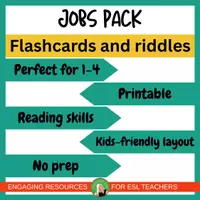 Vista previa - Juegos / Gamificación - Jobs Riddles Puzzle and Flashcards | young learners | ESL | Printable - página 1