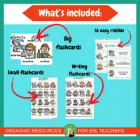 Vista previa - Juegos / Gamificación - Jobs Riddles Puzzle and Flashcards | young learners | ESL | Printable - página 2