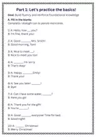 anteprima - Schede informative - Complete a greeting dialogue using the expressions you have learned - SL - Pagina 1
