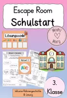 Vorschau - Arbeitsblätter - Wiederholung Klasse 2 Deutsch – Escape Room Schulstart Klasse 3 mit Rätseln & Lösungen - Deckblatt