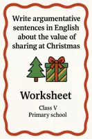 anteprima - Schede informative - Write argumentative sentences about the value of sharing at Christmas - SL - Pagina di copertina