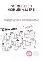 Vorschau - Arbeitsblätter - Würfelbild: Höhlenmalerei, Steinzeit Kunst - Deckblatt