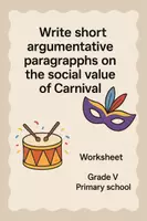 anteprima - Schede informative - Write short argumentative paragraphs on the social value of Carnival - SL - Pagina di copertina