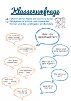 Voorbeeld - Duits: Klassenumfrage "Hast du Geschwister?" - Voorblad