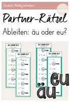 Vorschau - Spiele - Freiarbeit: Partner-Rätsel (Ableiten: äu oder eu?) - Deckblatt