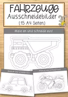 Vorschau - Anderer Materialtyp - Fahrzeuge Ausschneidebilder (15 A4 Seiten) - Deckblatt