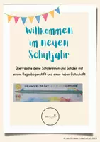 Vorschau - Mal- und Bastelvorlagen - Willkommen - Eulenklasse und neutrale Version - Regenbogenstift - Deckblatt