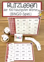 Vorschau - Anderer Materialtyp - Blitzlesen der 100 häufigsten Wörter (BINGO-Spiel) - Deckblatt