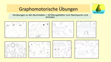 Vorschau - Arbeitsblätter - Graphomotorische Übungen- Vorübungen zum Schreiben von Buchstaben - Deckblatt