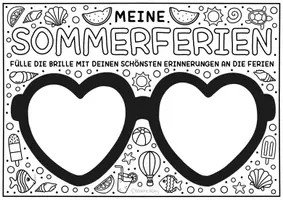 Vorschau - Arbeitsblätter - Sonnenbrillen Rückblick auf die Sommerferien - Steckbrief zum Ausmalen & Ausfüllen zum Schulstart - Seite 2