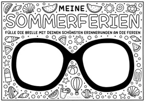 Vorschau - Arbeitsblätter - Sonnenbrillen Rückblick auf die Sommerferien - Steckbrief zum Ausmalen & Ausfüllen zum Schulstart - Seite 3