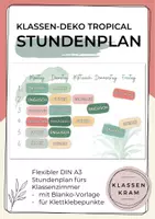 Vorschau - Anderer Materialtyp - Flexibler Stundenplan Tropical (bearbeitbar) - Deckblatt