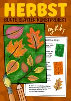 Vorschau - Arbeitsblätter - Bunte Blätter im Herbst - Kunst mit Wachsmalkreide und Tonpapier - Deckblatt