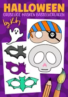 Vorschau - Mal- und Bastelvorlagen - Halloween Masken zum Ausmalen & Basteln 👻 - Deckblatt