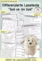 Vorschau - Arbeitsblätter - Differenzierte Lesetexte - "Rund um Hunde" I Kl. 1-3 - Deckblatt