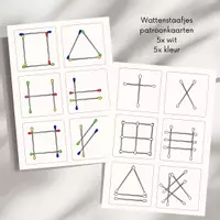 Voorbeeld - Wattenstaafjes patroonkaarten wit en gekleurd - Voorblad