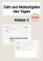 Vorschau - Arbeitsblätter - Zahl des Tages und Malaufgabe des Tages - Klasse 3 - Deckblatt