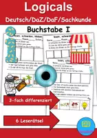 Vorschau - Spiele - Buchstabe I Leserätsel - Lesen, schneiden, kleben - DaZ/DaF, Deutsch, Sachunterricht - Deckblatt