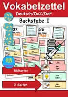Vorschau - Arbeitsblätter - Vokabelzettel/Bildkarten Thema Buchstabe I - DaZ/DaF, Deutsch (Wortschatz) - Deckblatt