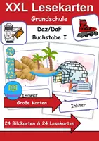 Vorschau - Spiele - XXL Lesekarten & Bildkarten Buchstabe I - DaZ/DaF, Deutsch (Grundschule) - Deckblatt