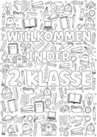 Vorschau - Arbeitsblätter - Gemeinschafts Poster für den Schulstart zum Malen & Basteln- „Willkommen in der 2. Klasse" - Seite 2