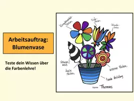 Vorschau - Stundenentwürfe - KUNST: Blumenvase - Farbenlehre inkl. Vorlage (Bunt-/Filzstifze) - Seite 1