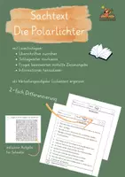 Vorschau - Arbeitsblätter - Sachtext "die Polarlichter" mit Lesestrategien - Deckblatt