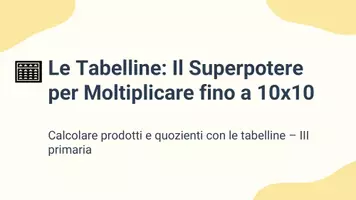 anteprima - Presentazioni / Lavagne - Usare le tabelline per moltiplicare numeri entro 10x10 - Pagina 1