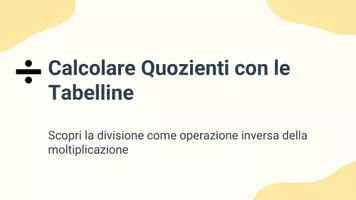 anteprima - Presentazioni / Lavagne - Calcolare quozienti interpretando la divisione come operazione inversa - Pagina 1