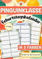 Vorschau - Poster - Pinguinklasse - Geburtstagskalender - Deckblatt