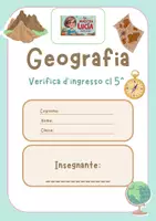anteprima - Esercizi - VERIFICA DI INGRESSO GEOGRAFIA CL 5 - Pagina di copertina