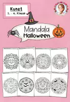 Vorschau - Mal- und Bastelvorlagen - Halloween-Mandala Kunst Ausmalbilder (1.-4. Klasse) - Deckblatt