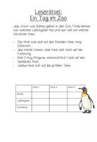 Vorschau - Arbeitsblätter - Leserätsel: "Im Zoo" (Logical) - Seite 3
