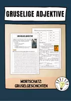 Vorschau - Arbeitsblätter - Gruselige Adjektive (Übungsaufgaben) - Deckblatt