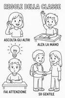 anteprima - Esercizi - Le Regole da rispettare in classe! - Da Colorare - Pagina 2