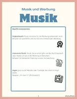 Vorschau - Arbeitsblätter - Musik und Werbung: Originalmusik, Lizenzierte Musik, Jingle - Seite 1